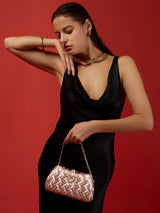 Suton Small Flap Clutch Rose Gold