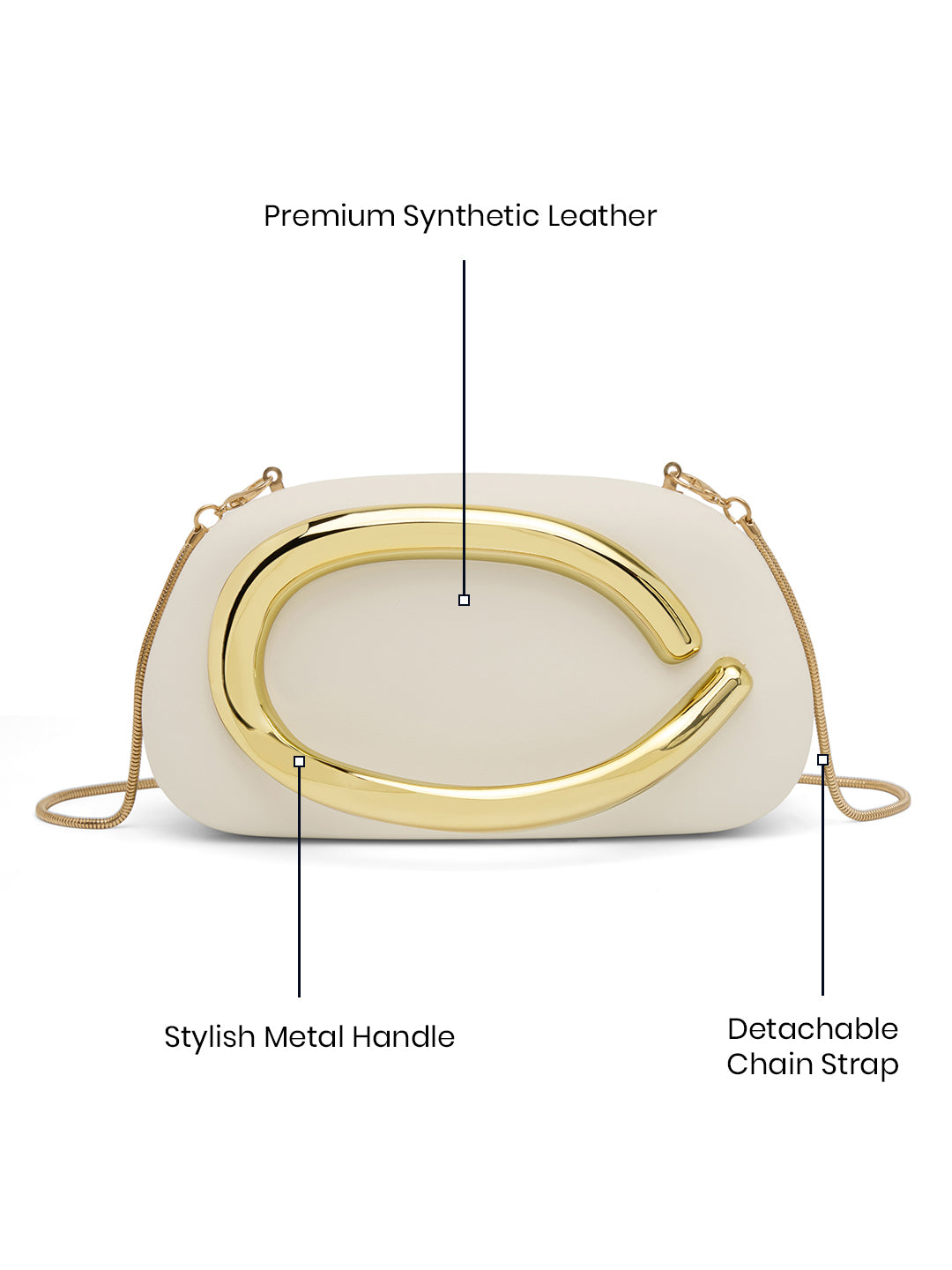 Devon Frame Clutch For Smallstylish Metal Handledetachable Chain Sling Bag