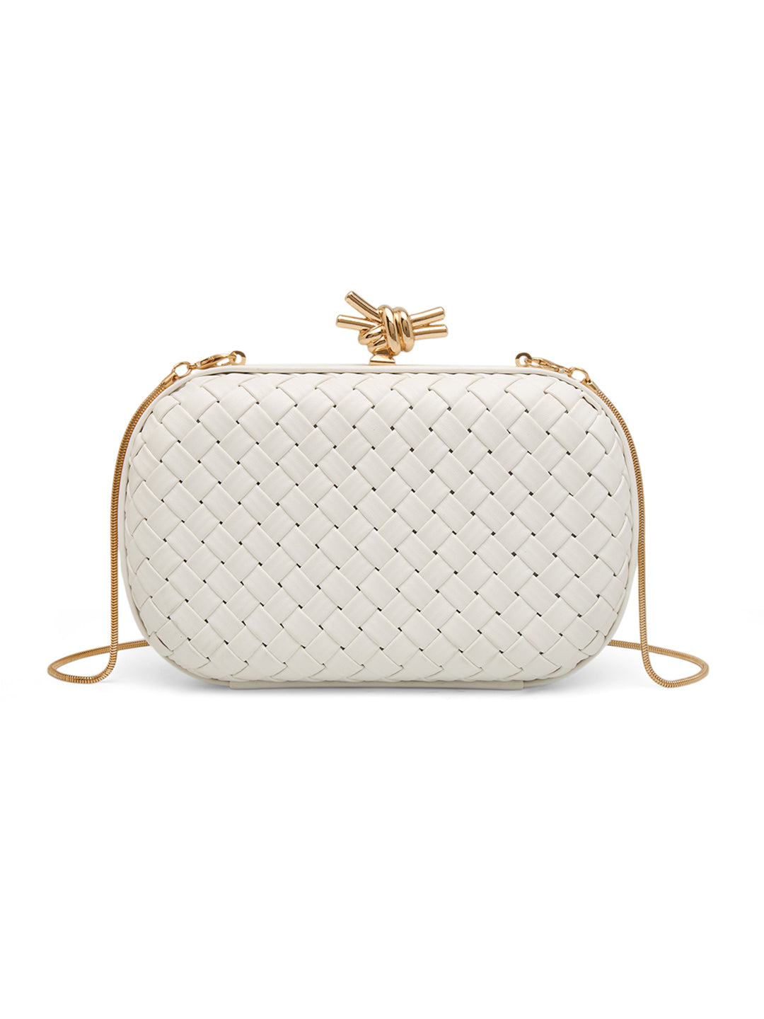 Durham Frame Clutch For Smallstylish Knot Lockdetachable Chain Sling Bag