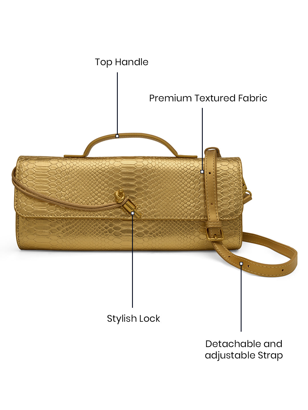 Derby Clutch For Mediumdetachable & Adjustable Sling Bag