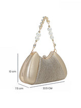 Bexley Frame Clutch  Small Stylish Pearl Handle Detachable Chain Sling Bag