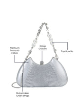 Bexley Frame Clutch  Small Stylish Pearl Handle Detachable Chain Sling Bag