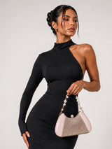 Bexley Frame Clutch  Small Stylish Pearl Handle Detachable Chain Sling Bag