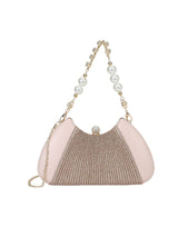 Bexley Frame Clutch  Small Stylish Pearl Handle Detachable Chain Sling Bag