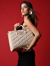 Paddington Large Box Satchel Bag Off White