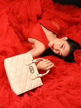 Paddington Medium Box Satchel Bag Off White