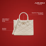 Paddington Medium Box Satchel Bag Off White