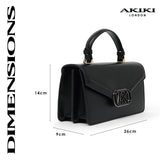Mayfair Flap Medium Satchel Bag Black