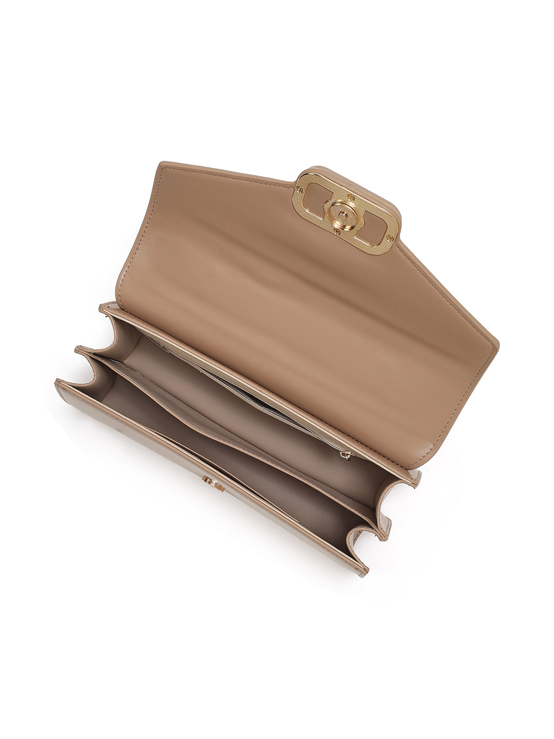 Mayfair Flap Medium Satchel Bag Beige