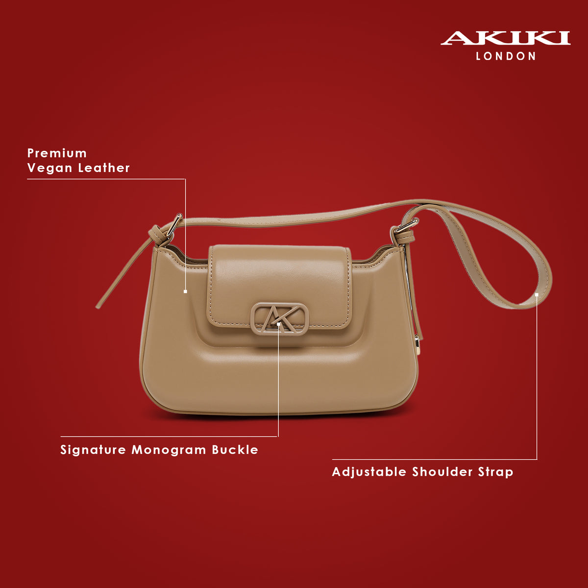 Soho Flap Small Hobo Bag Beige