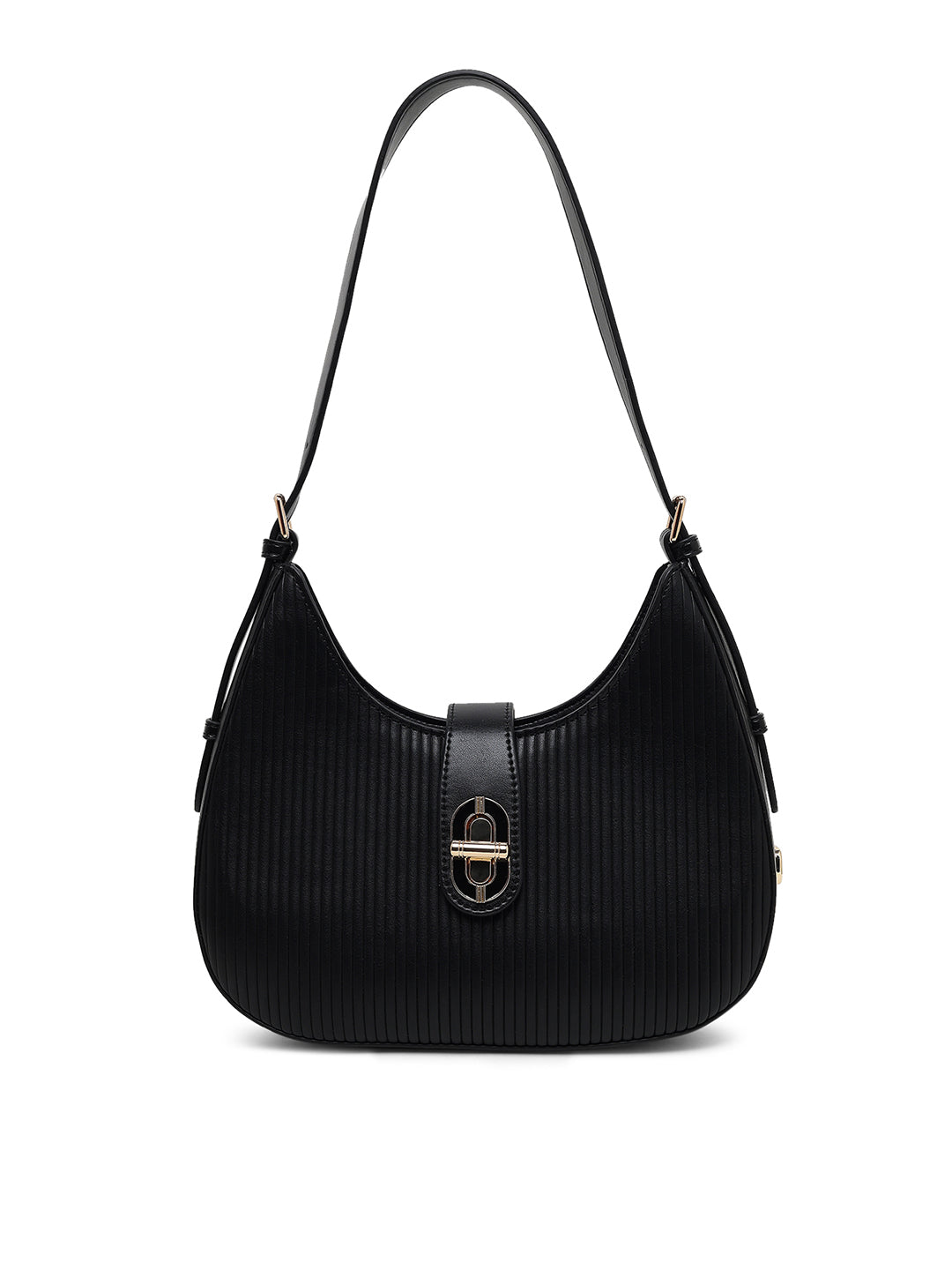 Greenwich Flap Small Hobo Bag Black