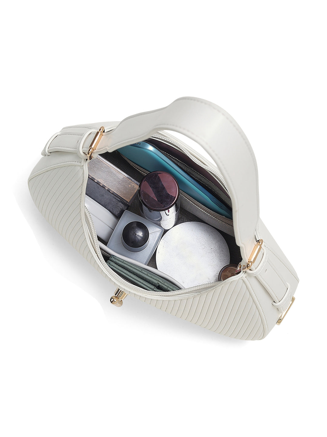Greenwich Flap Small Hobo Bag White