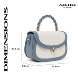 Trinity Flap Small Satchel Bag Blue