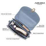 Trinity Flap Small Satchel Bag Blue