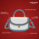 Trinity Flap Small Satchel Bag Blue