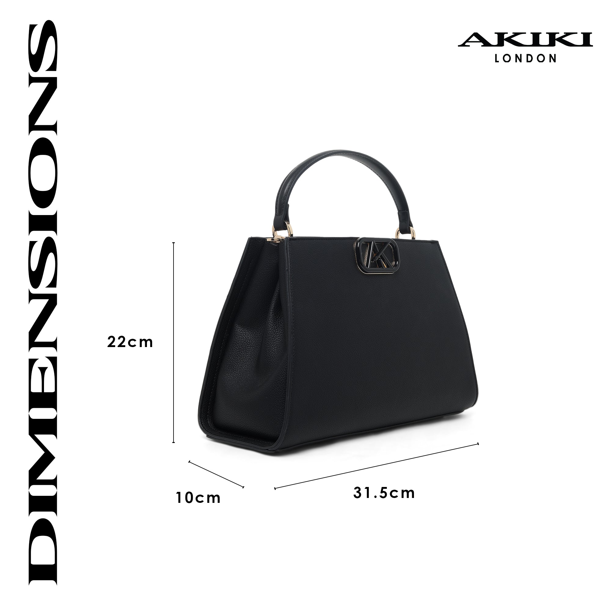 Leicester 2 Compartments Large Satchel Bag Black
