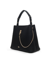 Thames 3 Compartments Large Bucket Bag Black