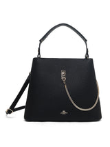 Thames 3 Compartments Large Bucket Bag Black