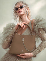 Thames 3 Compartments Large Bucket Bag Beige