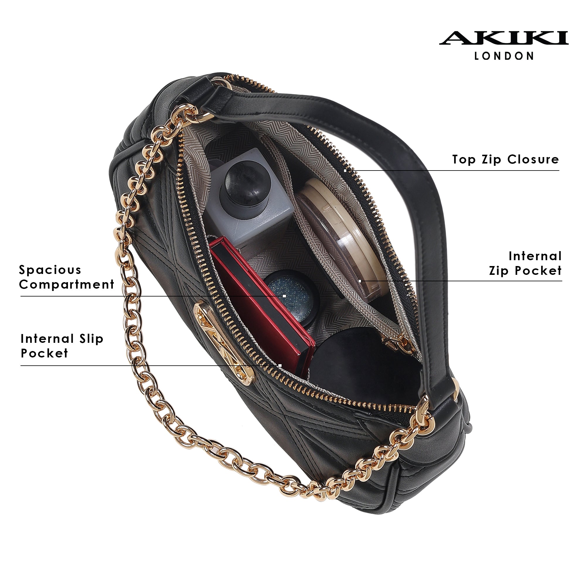 Kent Small Hobo Bag Black