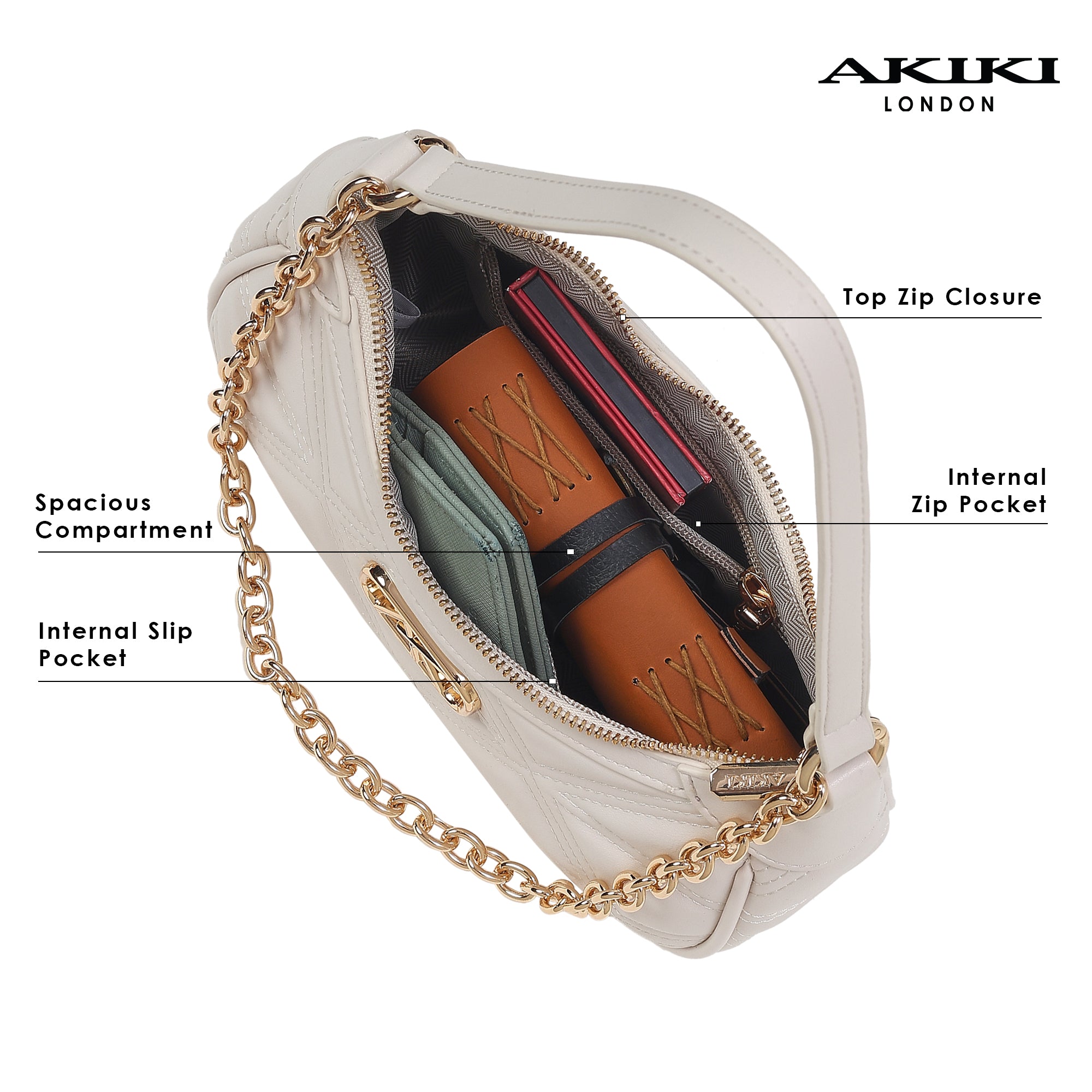 Kent Small Hobo Bag White