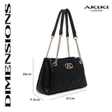 Piccadilly 3 Compartments Small Satchel Bag Black