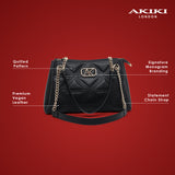 Piccadilly 3 Compartments Small Satchel Bag Black