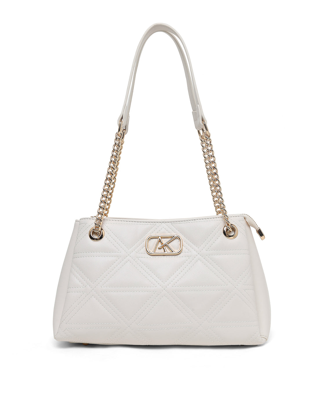 Piccadilly 3 Compartments Small Satchel Bag White