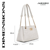 Piccadilly 3 Compartments Small Satchel Bag White
