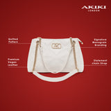 Piccadilly 3 Compartments Small Satchel Bag White