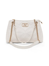 Piccadilly 3 Compartments Small Satchel Bag White