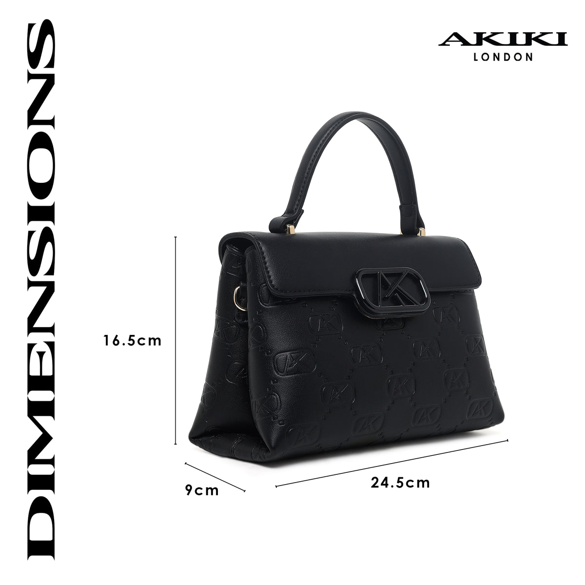 Strand 2 Compartments Small Satchel Bag Black
