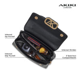Strand 2 Compartments Small Satchel Bag Black