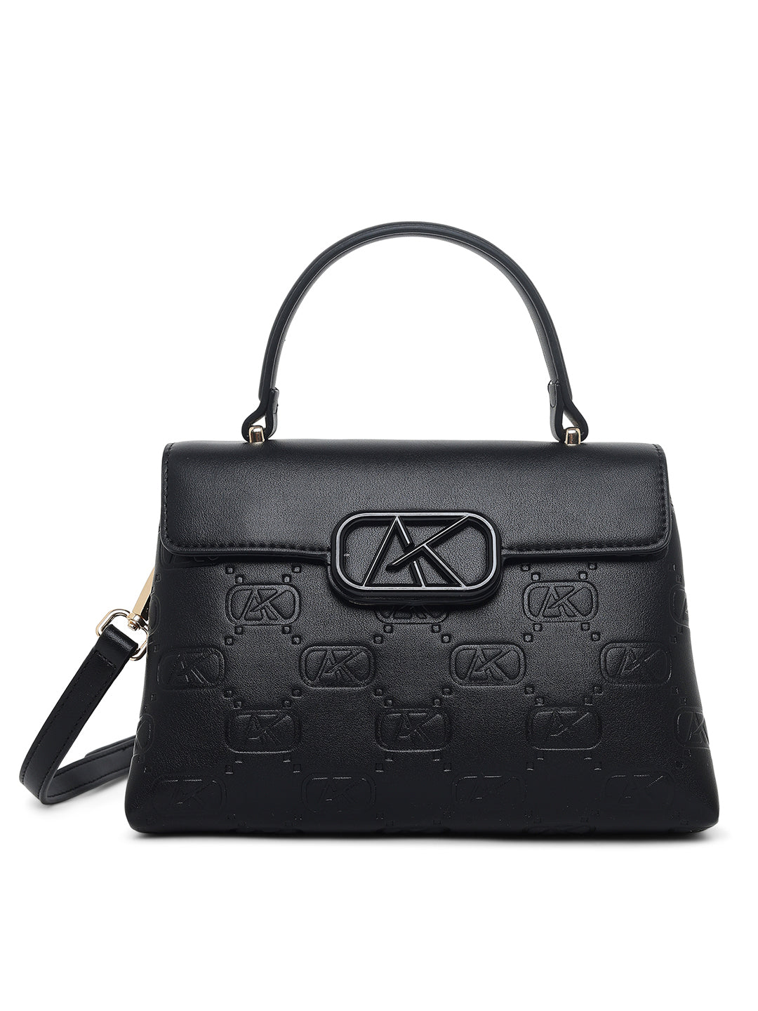 Strand 2 Compartments Small Satchel Bag Black