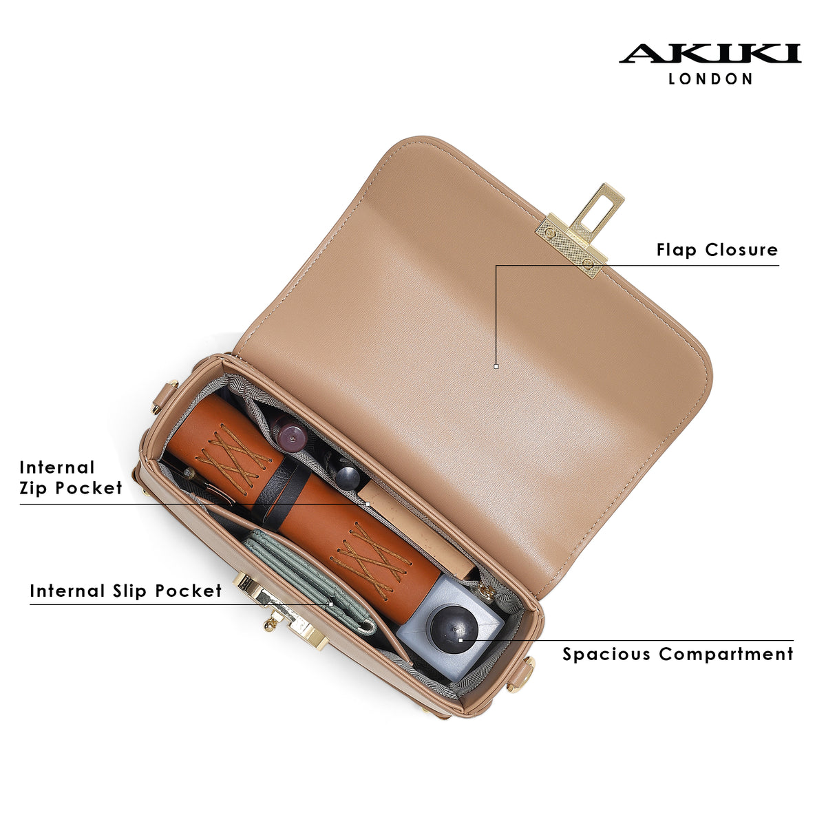 Westminster Small Satchel Bag Beige