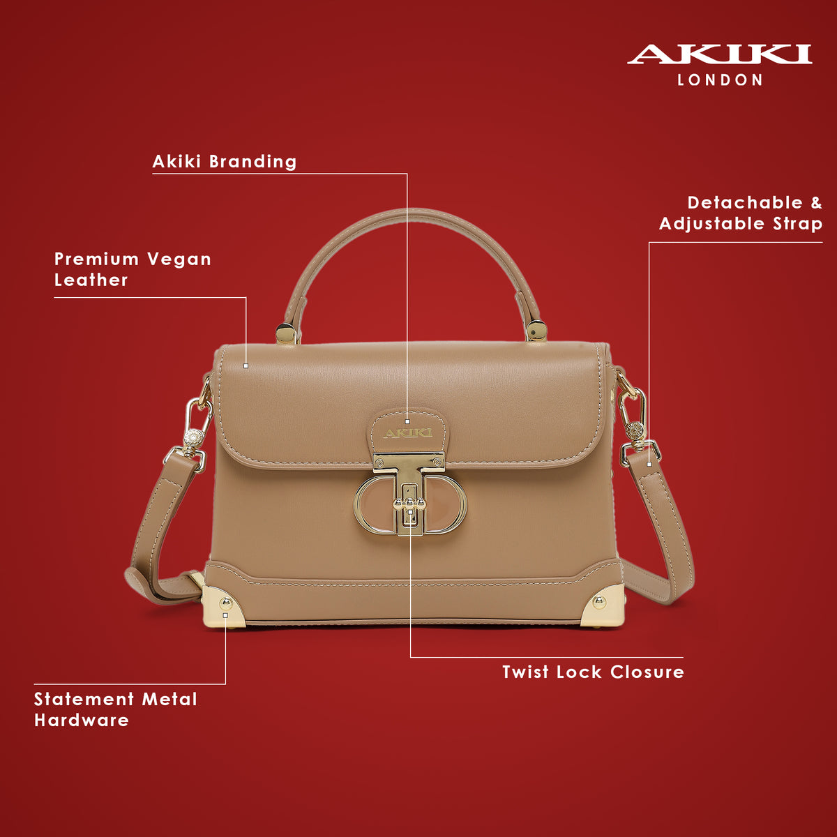 Westminster Small Satchel Bag Beige