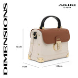 Westminster Small Satchel Bag White/Tan