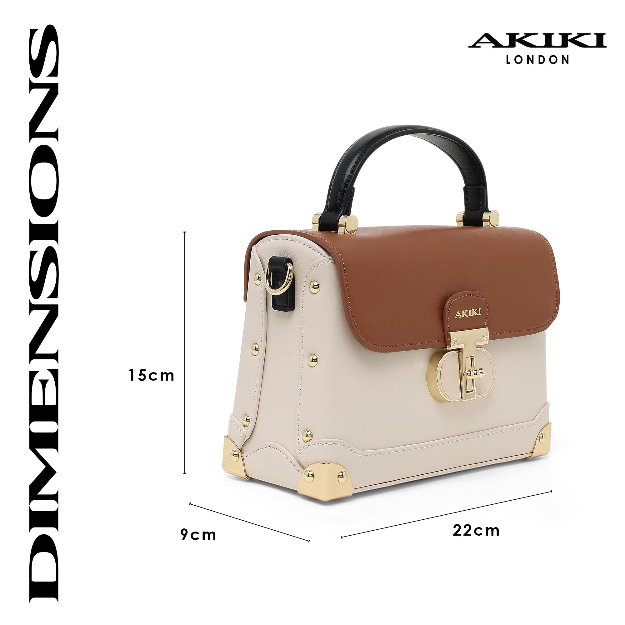 Westminster Small Satchel Bag White/Tan