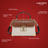 Westminster Small Satchel Bag White/Tan