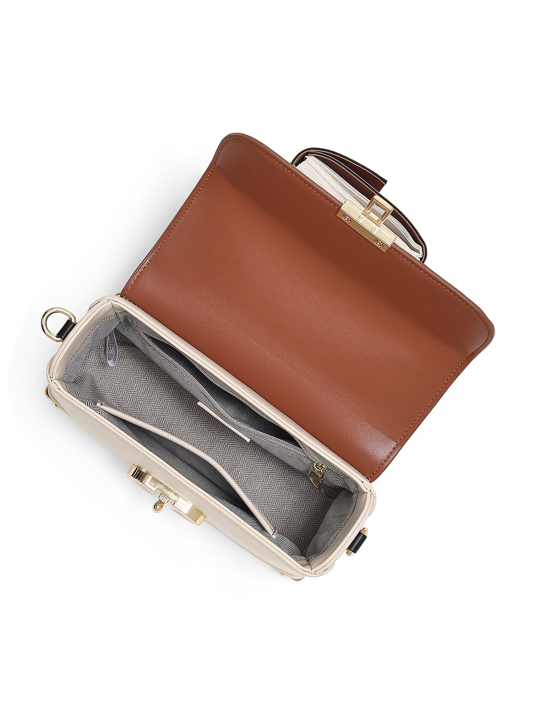 Westminster Small Satchel Bag White/Tan