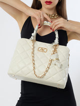 Waterloo 13 Medium Satchel Bag Off White