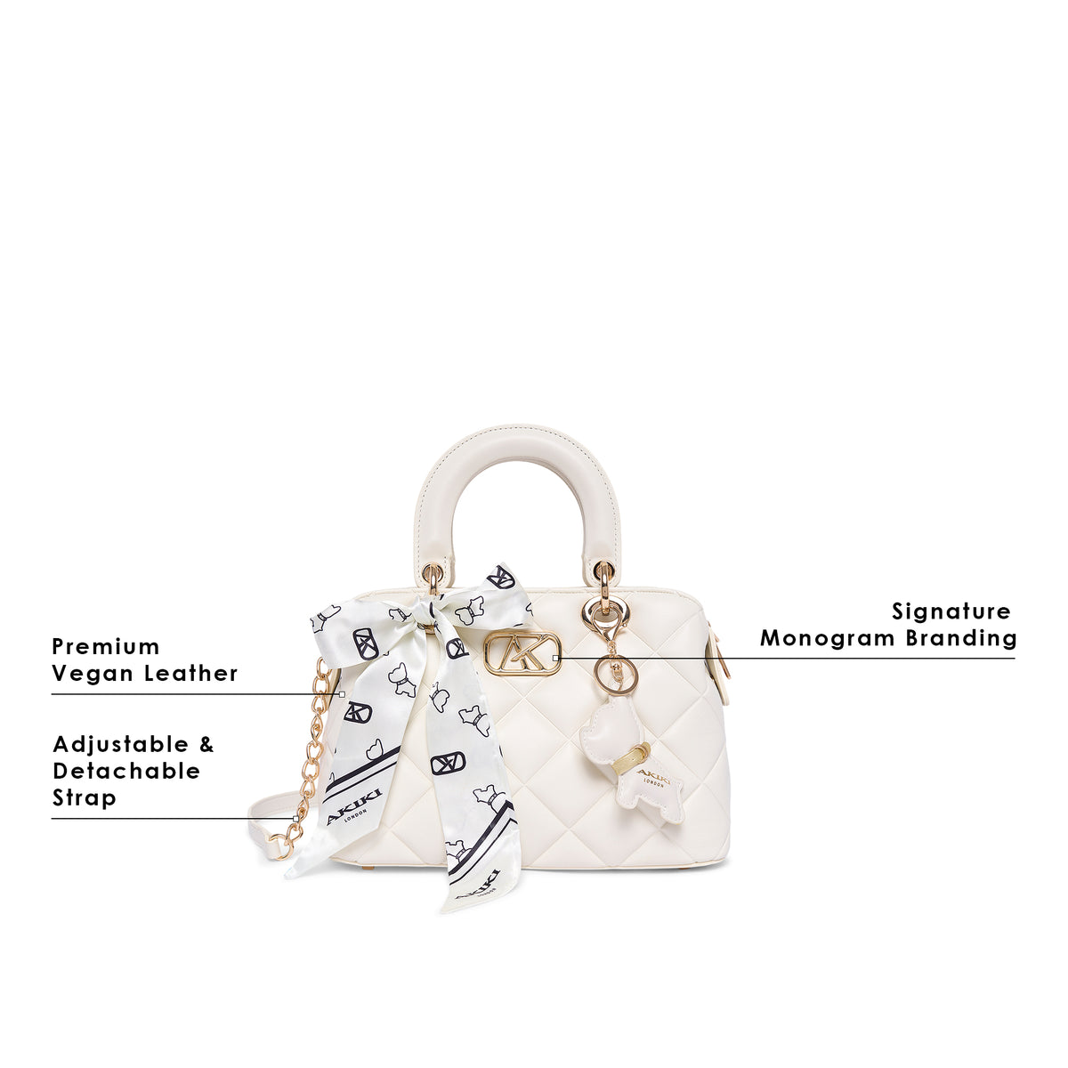 Whitehall 11 Small Satchel Bag Off White