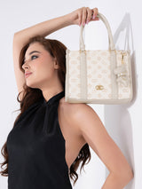 Holborn Medium Box Satchel Bag Off White