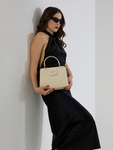 Norbury 25 Medium Satchel Bag Off White