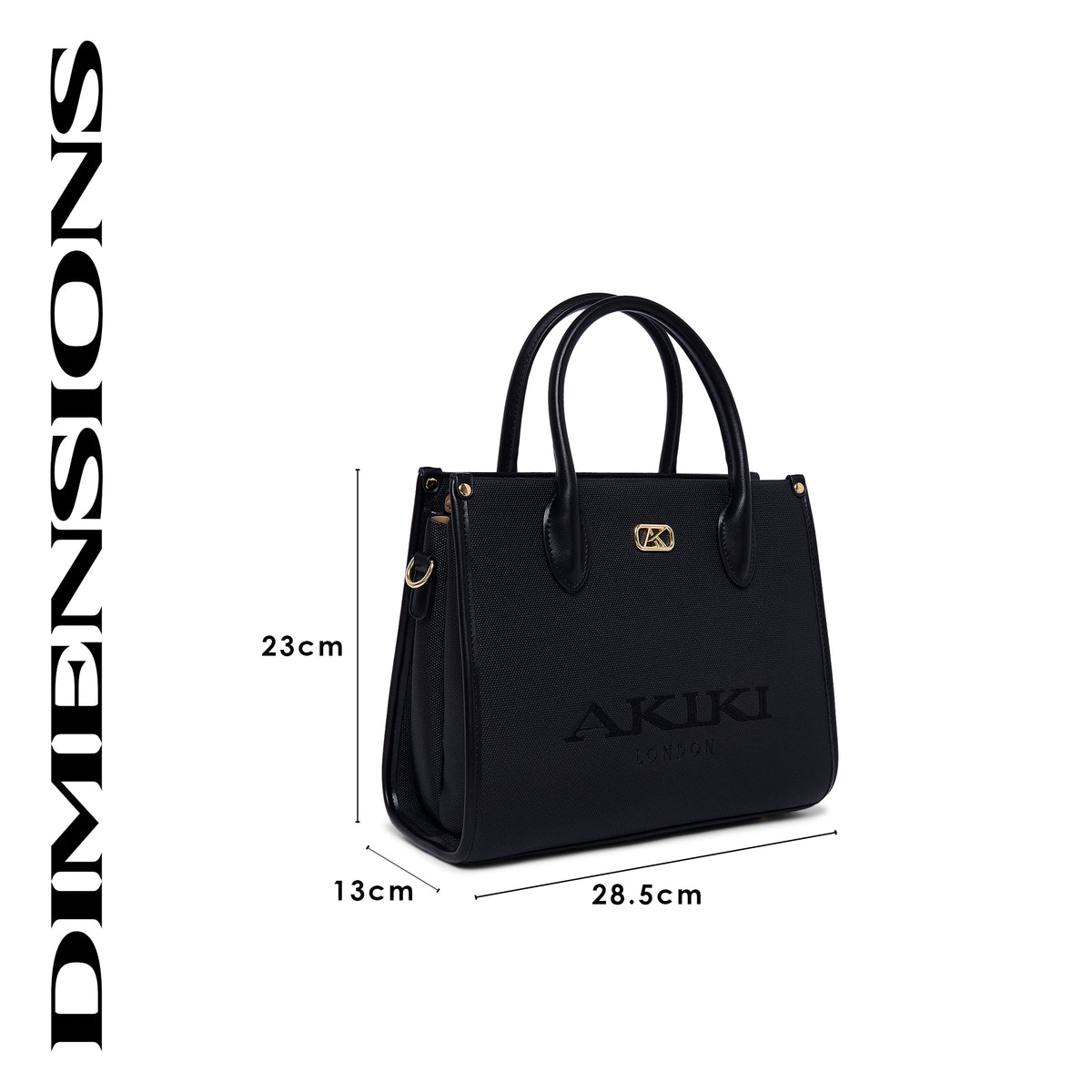 Manor 28 Box Medium Satchel Bag Black