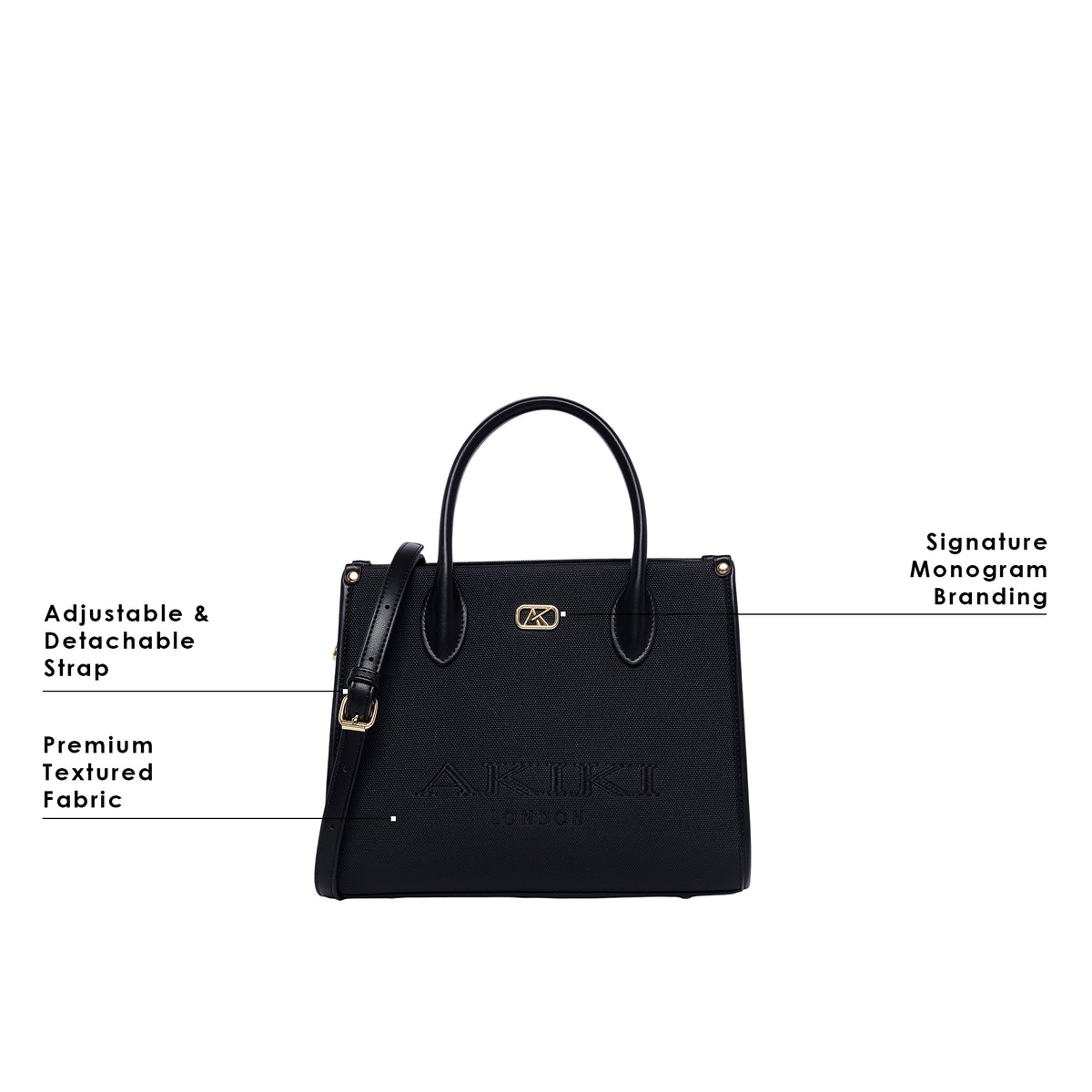 Manor 28 Box Medium Satchel Bag Black