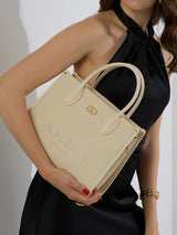 Manor 28 Box Medium Satchel Bag Off White