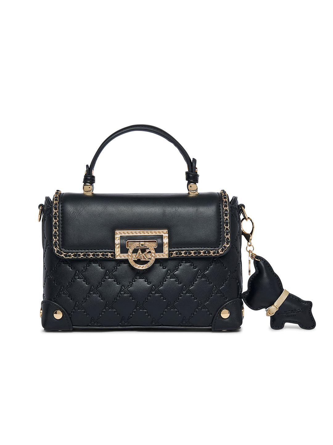 Hampton 22 Flap Small Satchel Bag Black