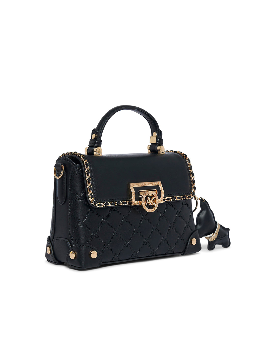Hampton 22 Flap Small Satchel Bag Black