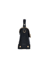 Hampton 22 Flap Small Satchel Bag Black